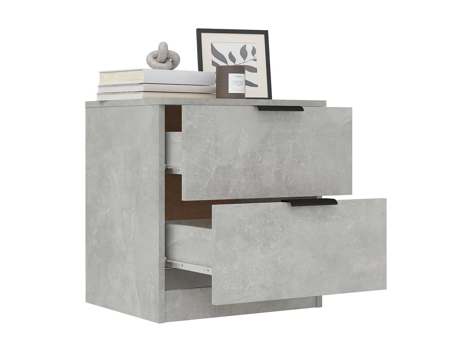 2er-Set Nachttische Nachtschrank Betongrau Holzwerkstoff -RN46970