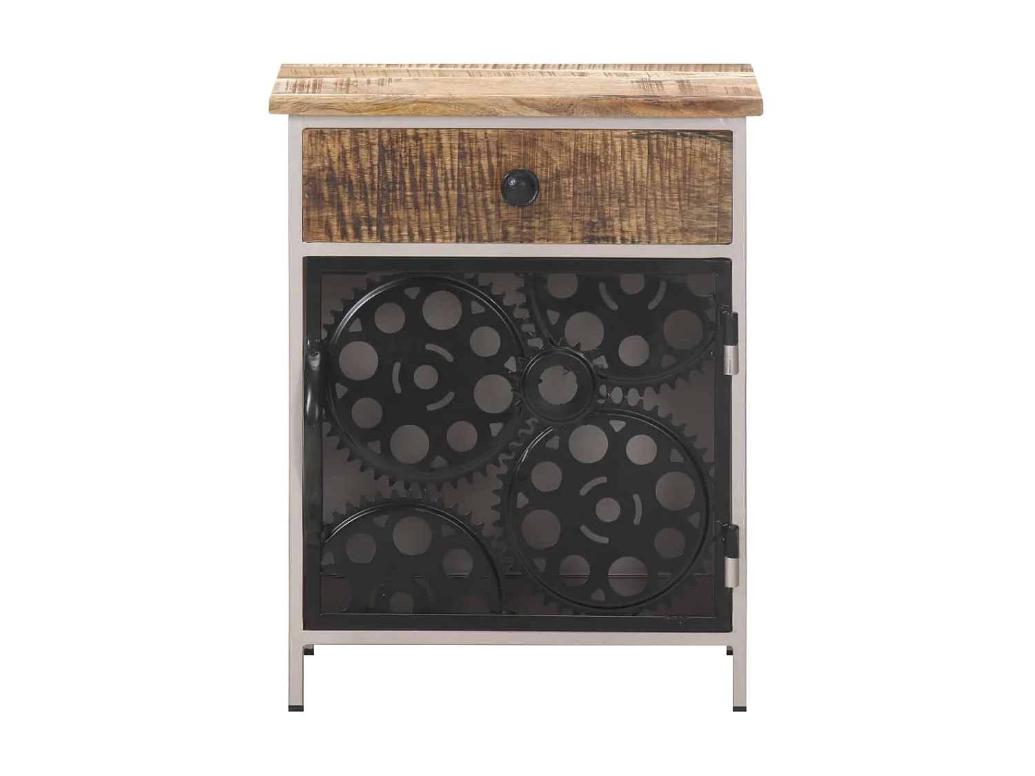 Nachttisch Nachtschrank 40x30x50 cm Raues Mangoholz -RN29225