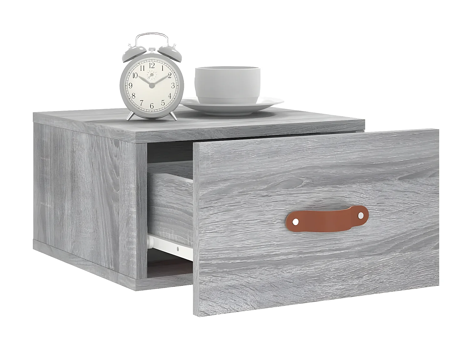 Wand-Nachttisch Grau Nachtschrank Sonoma 35x35x20 cm -RN47057