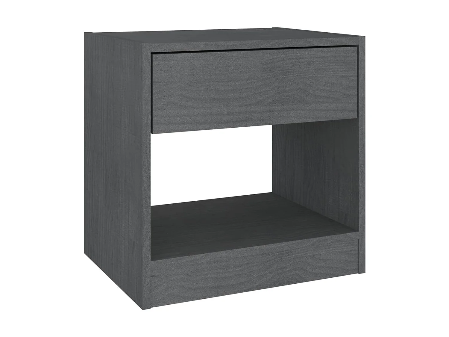 2er-Set Nachttische Nachtschrank Grau 40x31x40 cm Massivholz Kiefer -RN82074