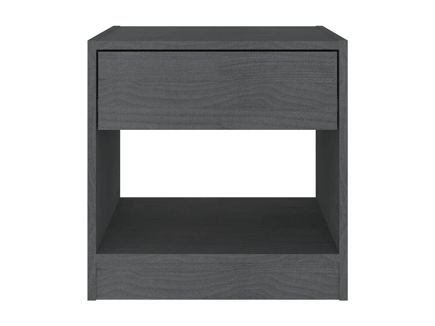 2er-Set Nachttische Nachtschrank Grau 40x31x40 cm Massivholz Kiefer -RN82074