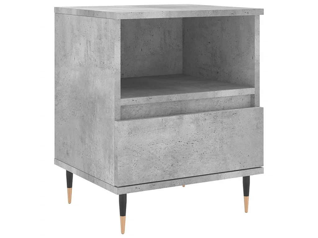 Nachttisch Betongrau Nachtschrank 40x35x50 cm Holzwerkstoff -RN97008