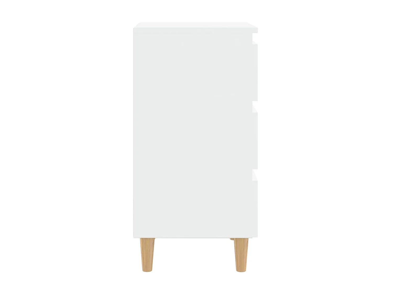 Nachttisch Nachtschrank mit Massivholz-Beinen Weiß 40x35x69 cm -RN18716
