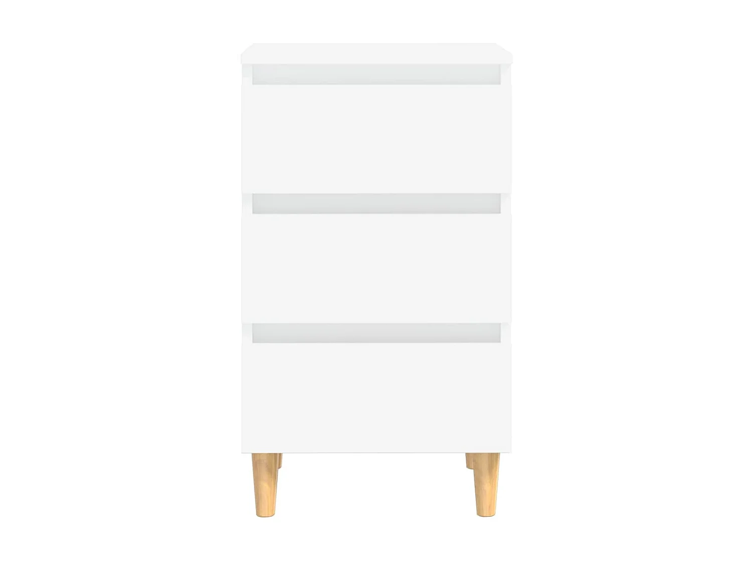 Nachttisch Nachtschrank mit Massivholz-Beinen Weiß 40x35x69 cm -RN18716