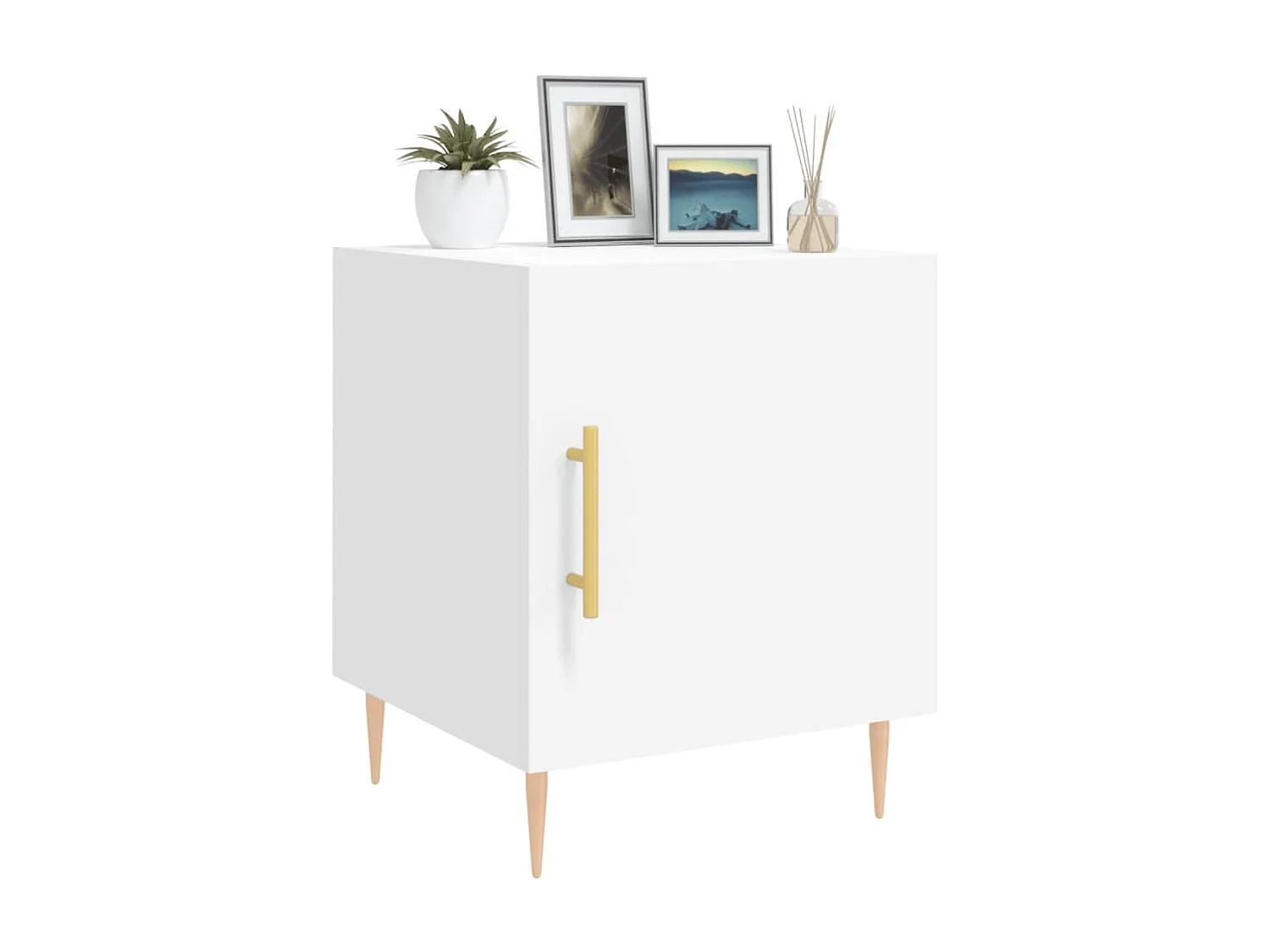 2er-Set Nachttische Nachtschrank Weiß 40x40x50 cm Holzwerkstoff -RN42968