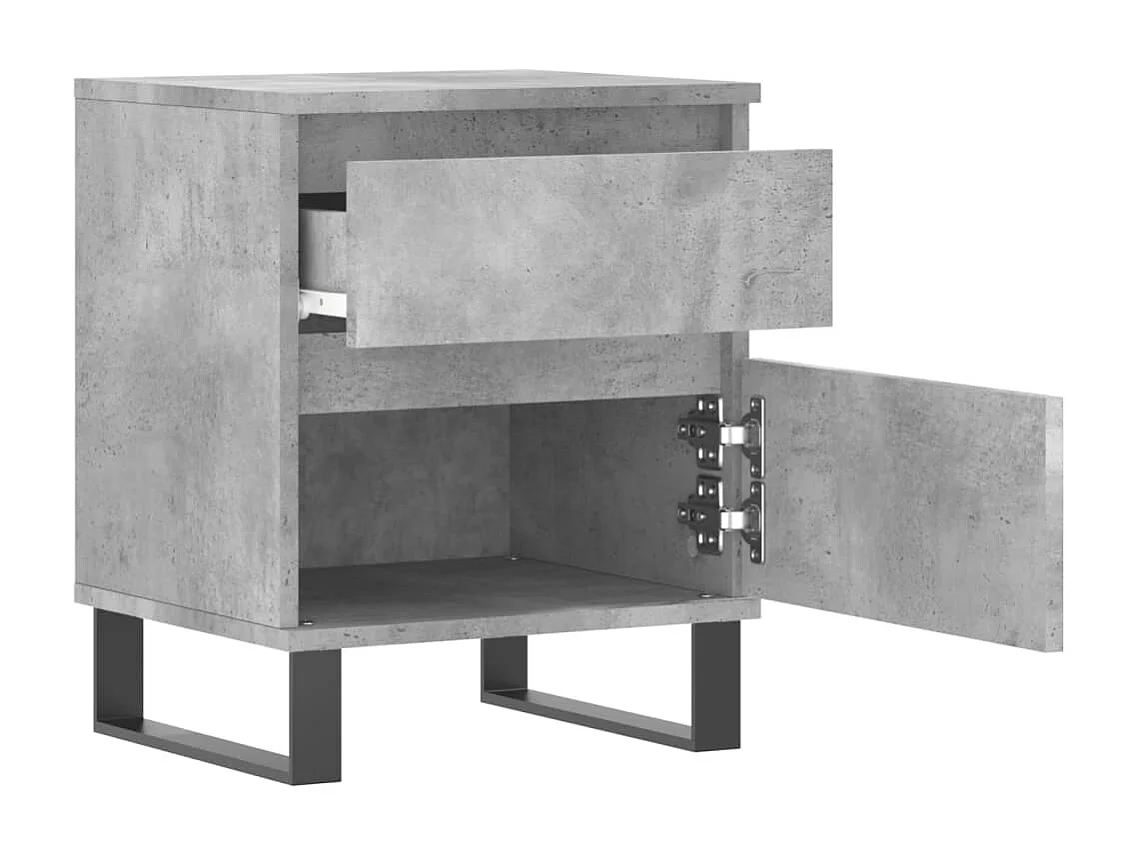 2er-Set Nachttische Nachtschrank Betongrau 40x35x50 cm Holzwerkstoff -RN45952