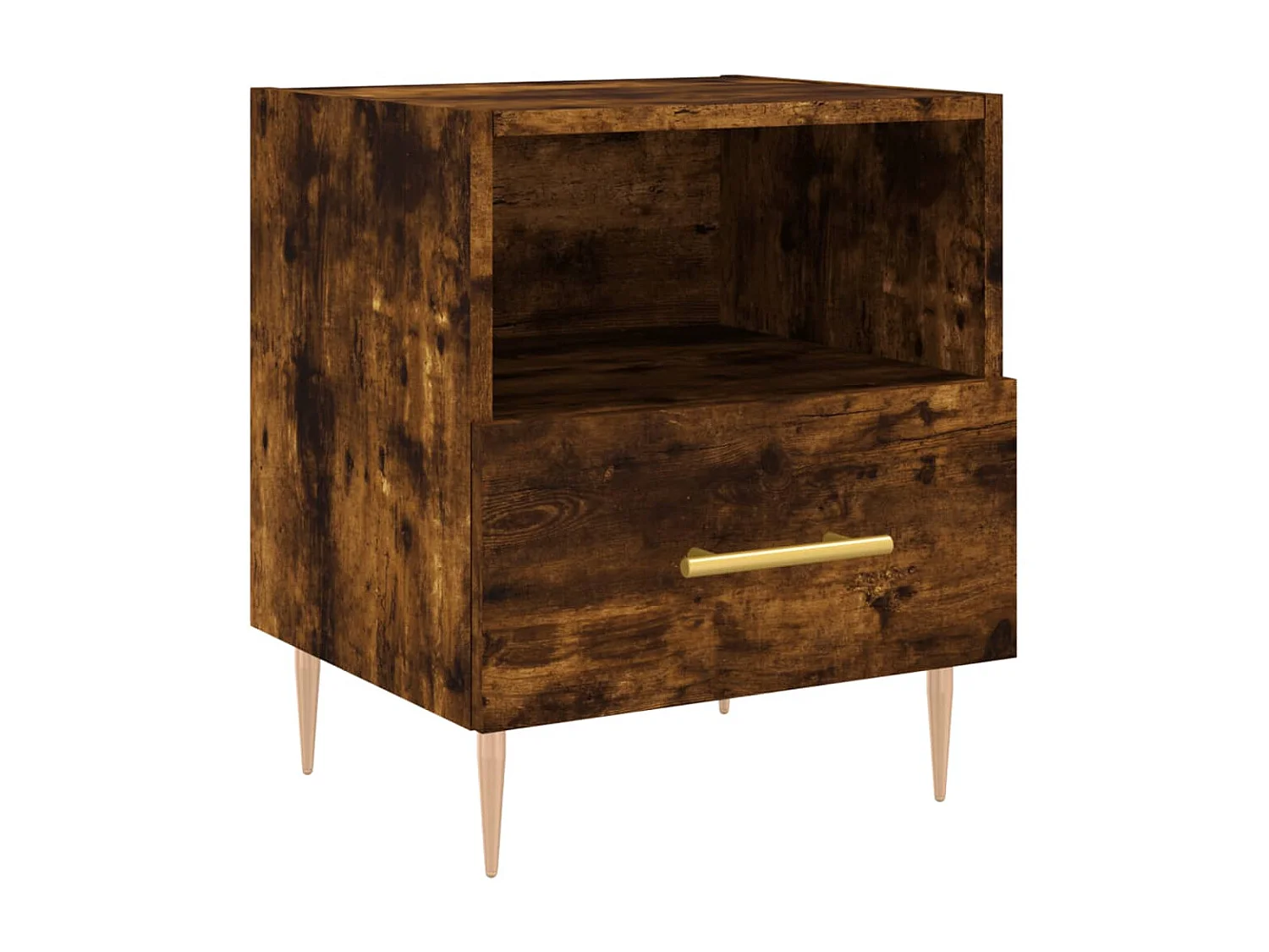 2er-Set Nachttische Nachtschrank Räuchereiche 40x35x47,5 cm Holzwerkstoff -RN66997