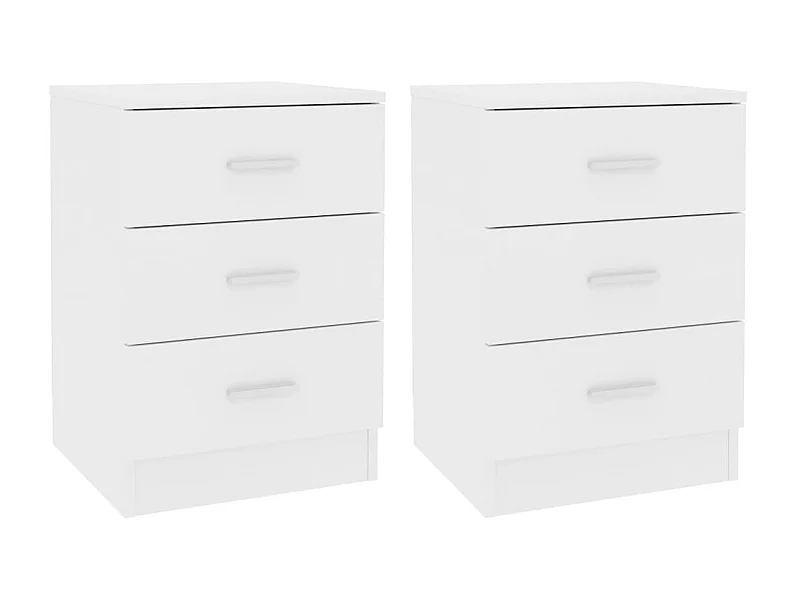 2er-Set Nachttische Nachtschrank Weiß 38x35x56 cm Holzwerkstoff -RN17490