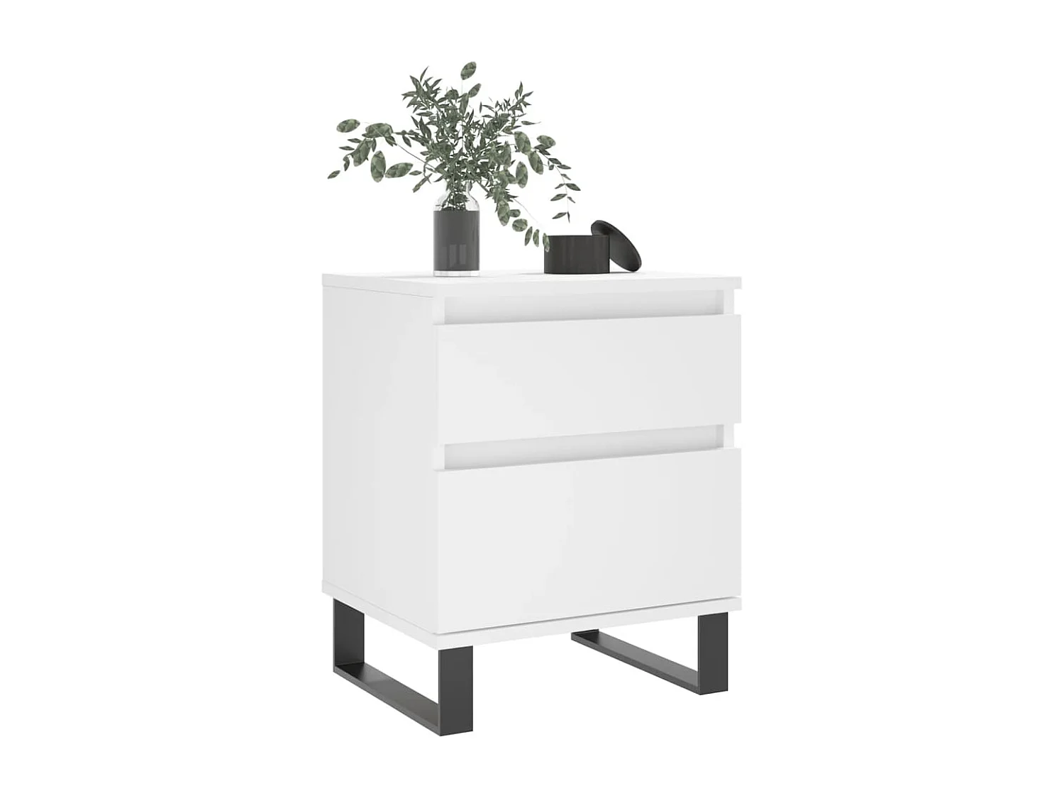 Nachttisch Nachtschrank Weiß 40x35x50 cm Holzwerkstoff -RN44422