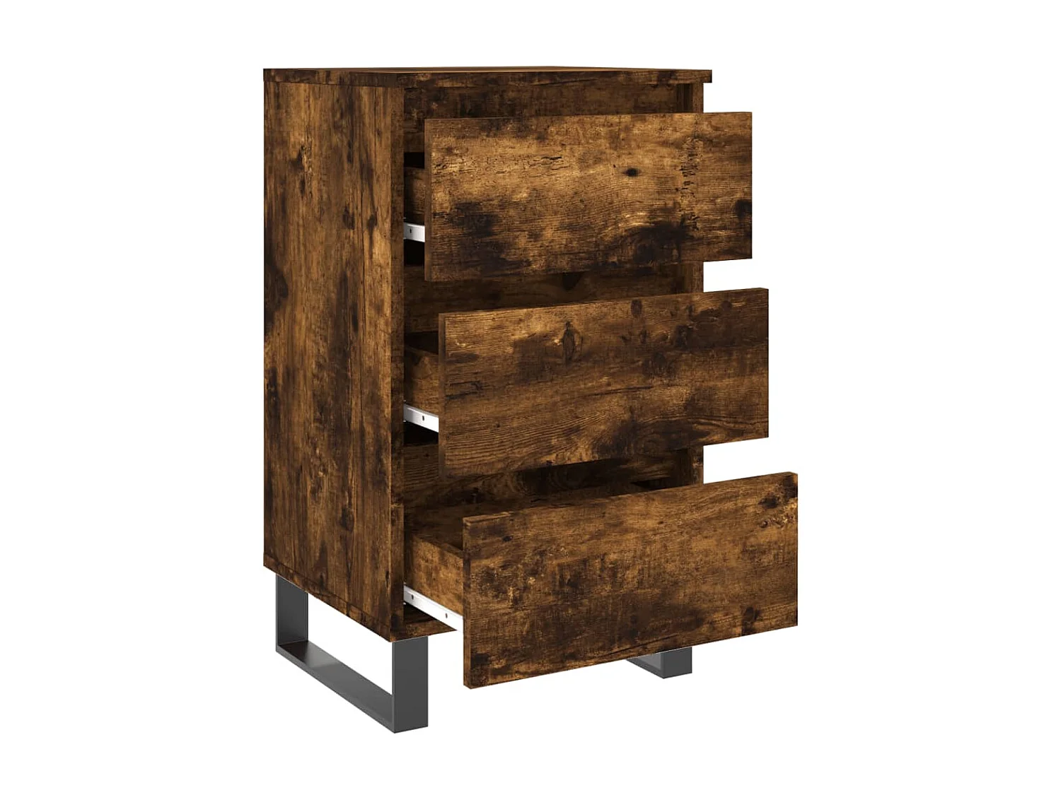 2er-Set Nachttische Nachtschrank Räuchereiche 40x35x69 cm Holzwerkstoff -RN47852