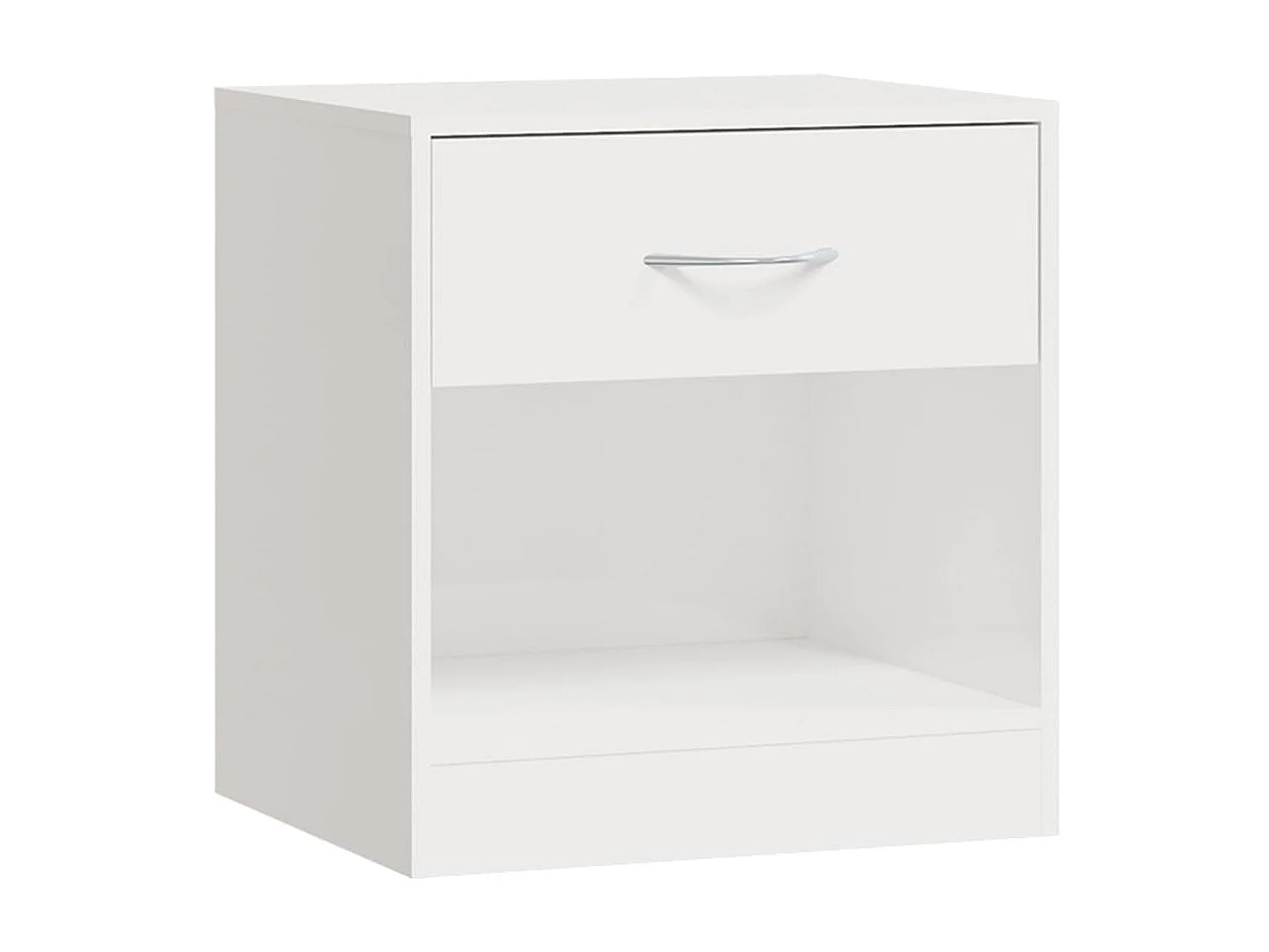 2er-Set Nachttische Nachtschrank mit Schublade Hochglanz-Weiß -RN28639