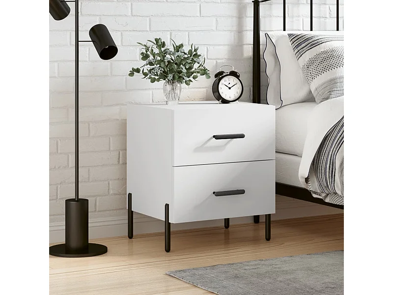 Nachttisch Nachtschrank Weiß 40x35x47,5 cm Holzwerkstoff -RN51149