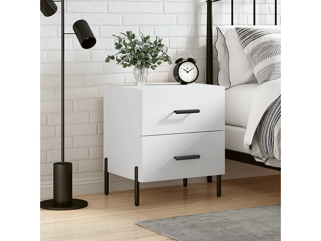 Nachttisch Nachtschrank Weiß 40x35x47,5 cm Holzwerkstoff -RN51149