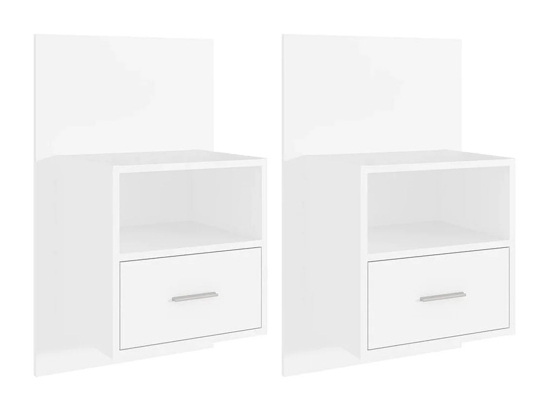 2er-Set Wand-Nachttische Nachtschrank Weiß -RN72132