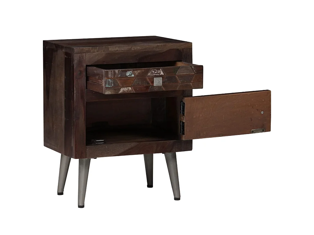 Nachttisch Nachtschrank Altholz Massiv 40x30x50 cm -RN51771