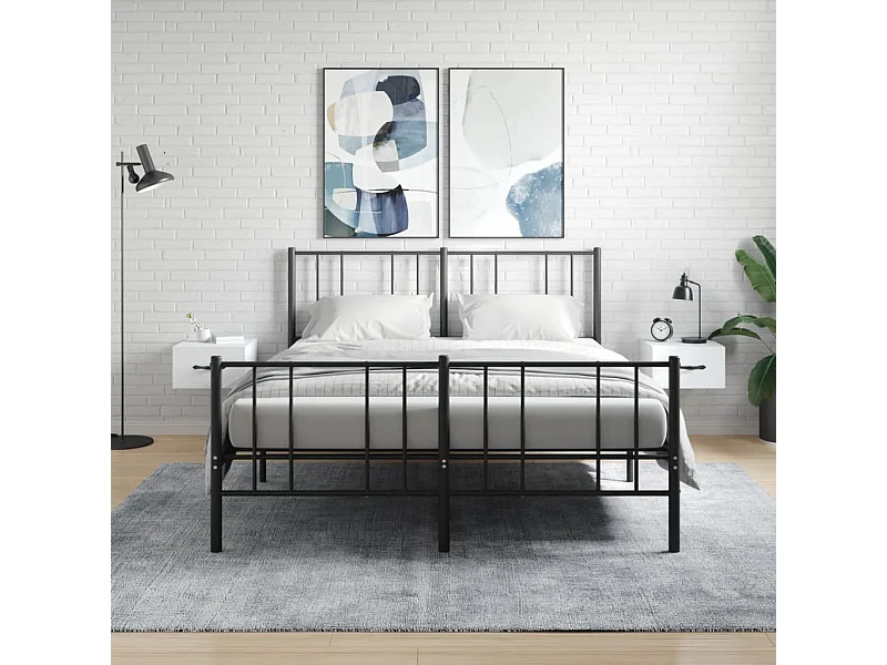 2er-Set Wand-Nachttische Nachtschrank Weiß 35x35x20 cm -RN38750