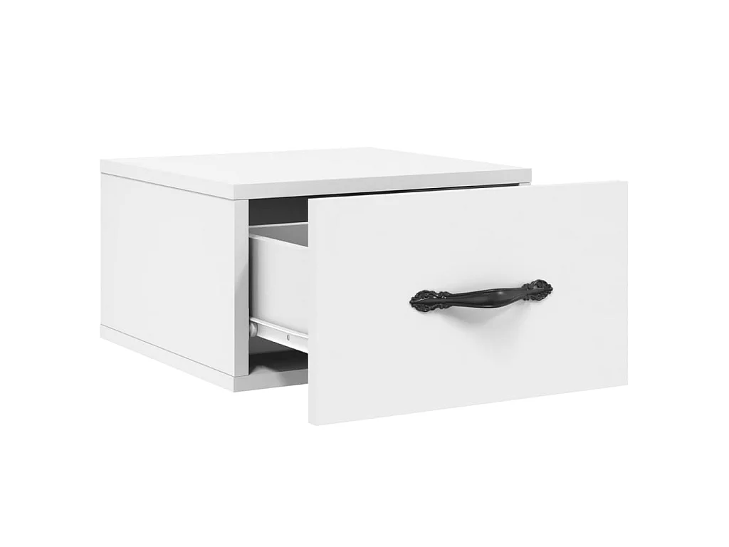 2er-Set Wand-Nachttische Nachtschrank Weiß 35x35x20 cm -RN38750