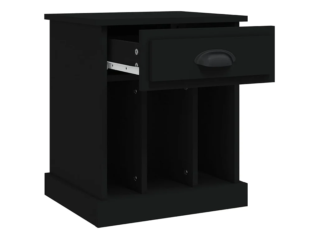 Nachttisch Nachtschrank Schwarz 43x36x50 cm -RN81786