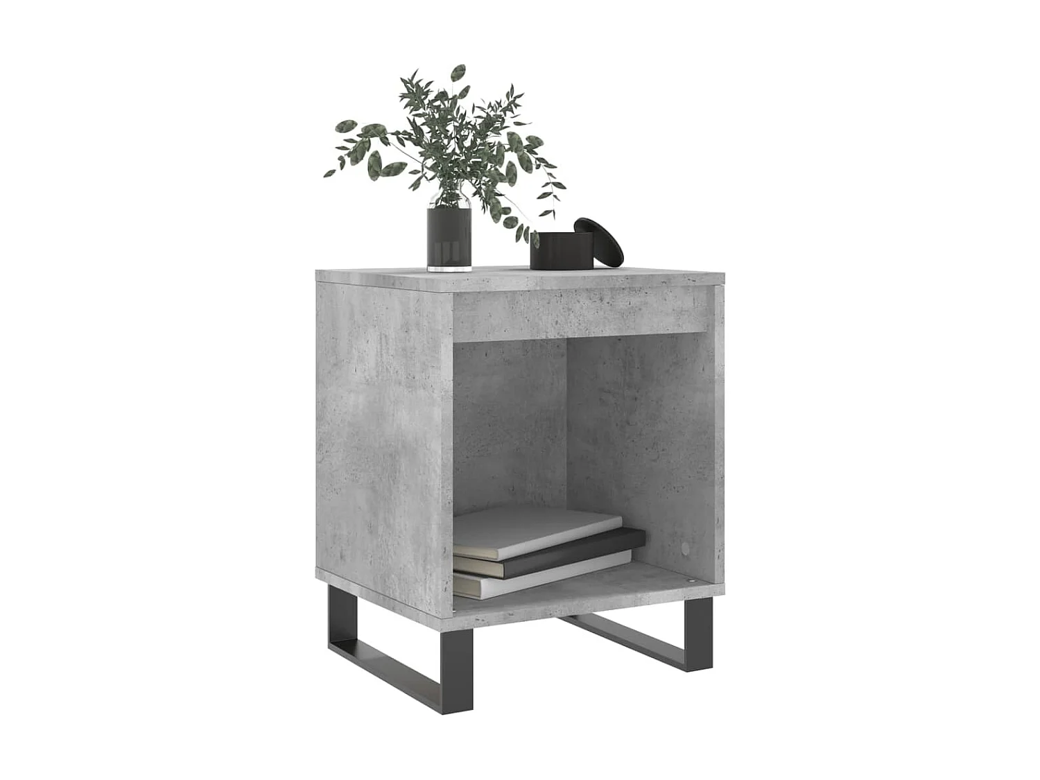 2er-Set Nachttische Nachtschrank Betongrau 40x35x50 cm Holzwerkstoff -RN38759