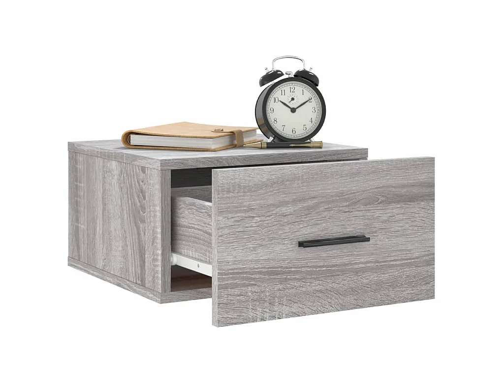 Wand-Nachttisch Grau Nachtschrank Sonoma 35x35x20 cm -RN43819