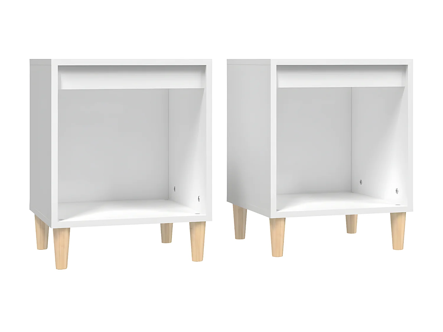 2er-Set Nachttische Nachtschrank Weiß 40x35x50 cm -RN68559