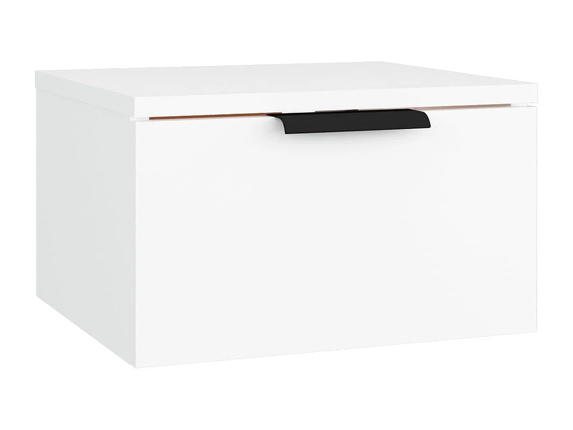 2er-Set Wand-Nachttische Nachtschrank Weiß 34x30x20 cm -RN36452