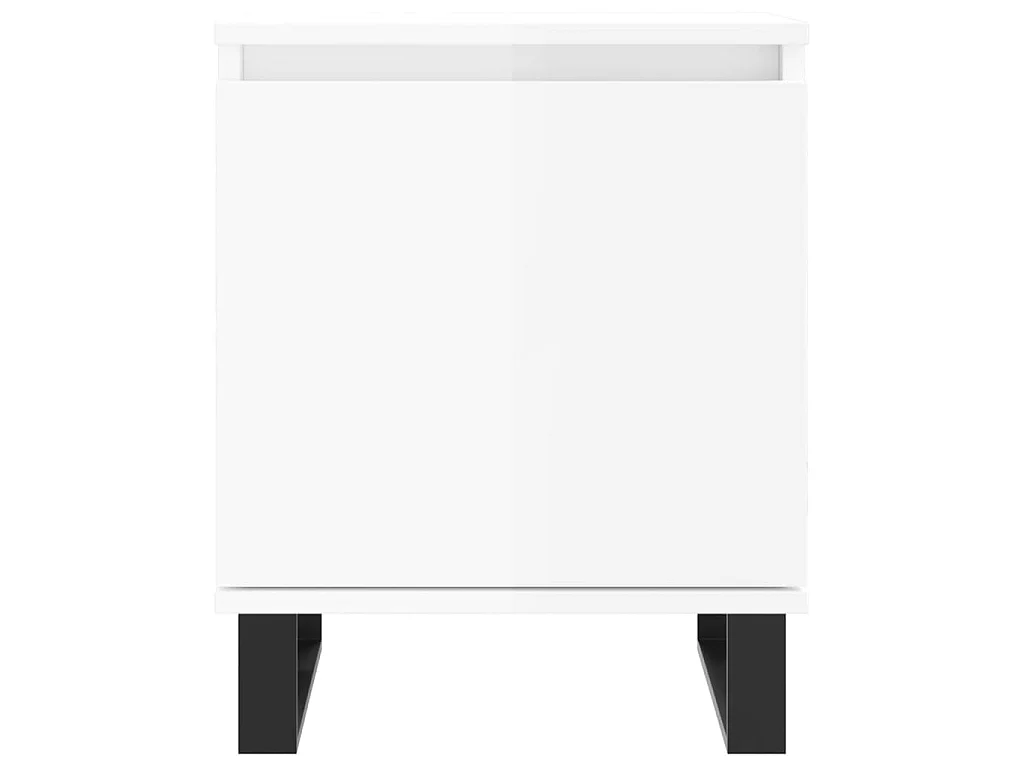 2er-Set Nachttische Nachtschrank Hochglanz-Weiß 40x30x50 cm Holzwerkstoff -RN38520