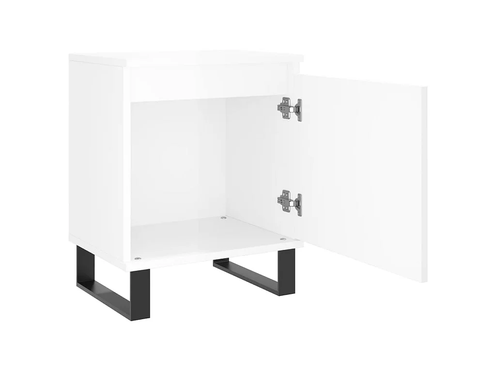 2er-Set Nachttische Nachtschrank Hochglanz-Weiß 40x30x50 cm Holzwerkstoff -RN38520