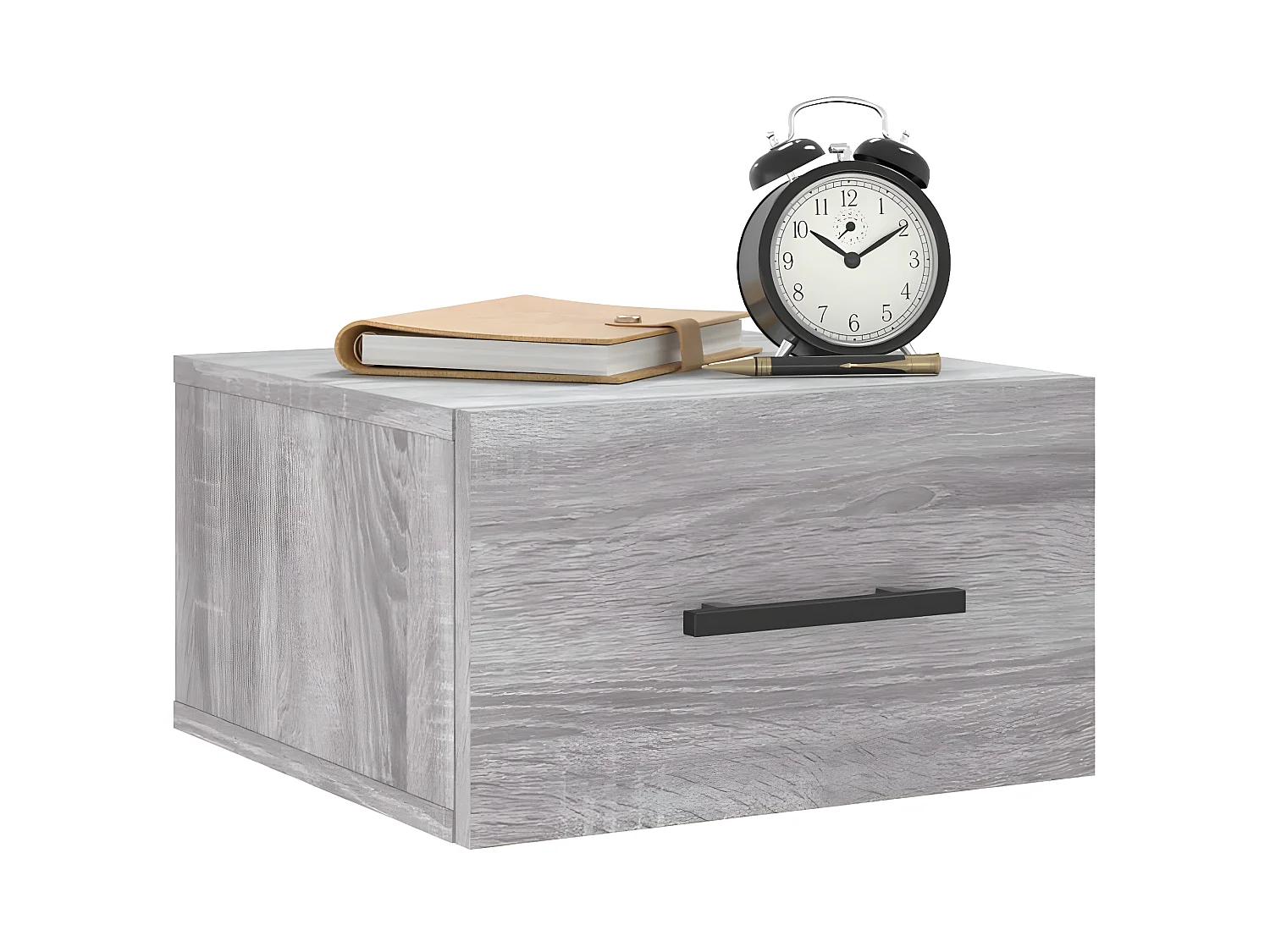 Wand-Nachttisch Grau Nachtschrank Sonoma 35x35x20 cm -RN57661
