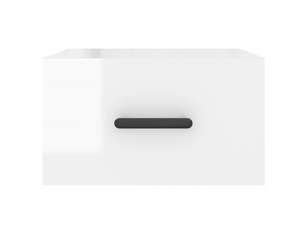 2er-Set Wand-Nachttische Nachtschrank Hochglanz-Weiß 35x35x20 cm -RN89231