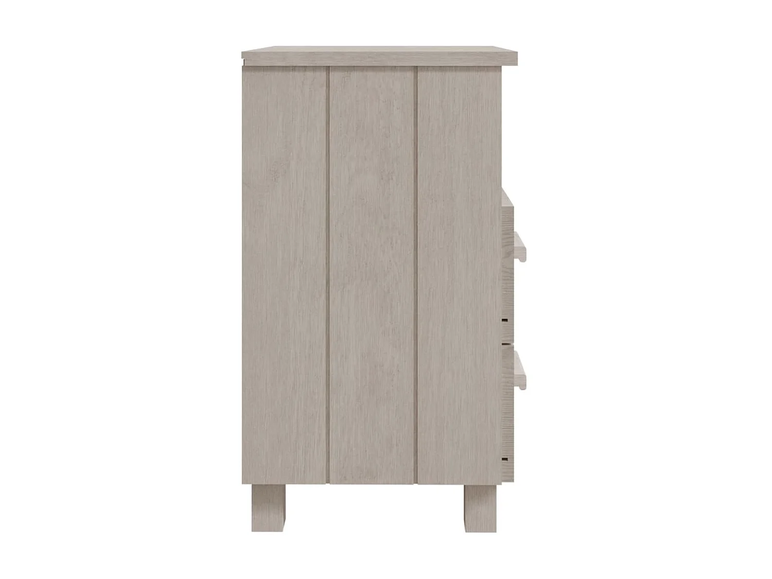 2er-Set Nachttische Nachtschrank HAMAR Weiß 40x35x62 cm Massivholz -RN78221