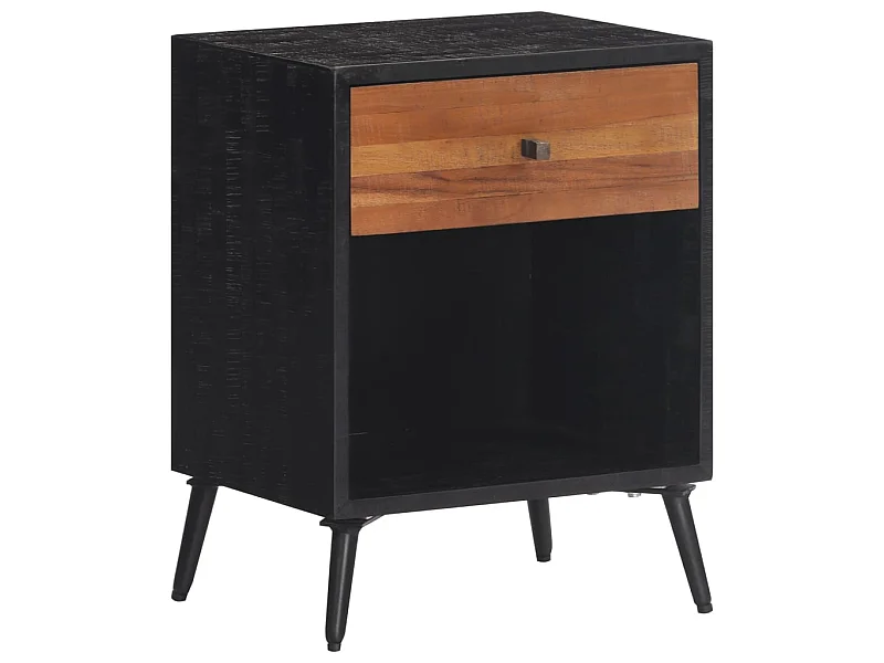 Nachttisch Nachtschrank 40x30x50 cm Massivholz Teak -RN61537