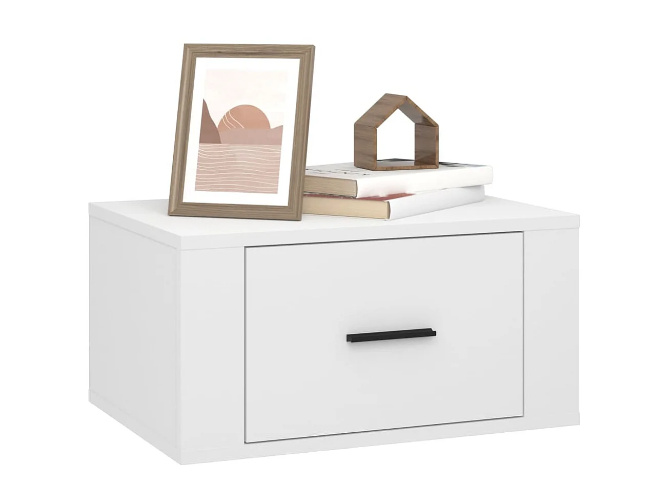 Wand-Nachttisch Nachtschrank Weiß 50x36x25 cm -RN84952