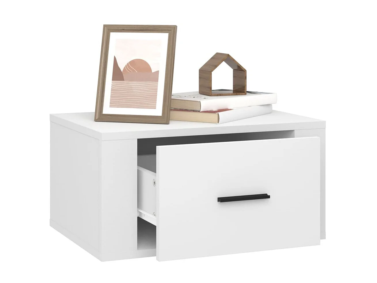 Wand-Nachttisch Nachtschrank Weiß 50x36x25 cm -RN84952