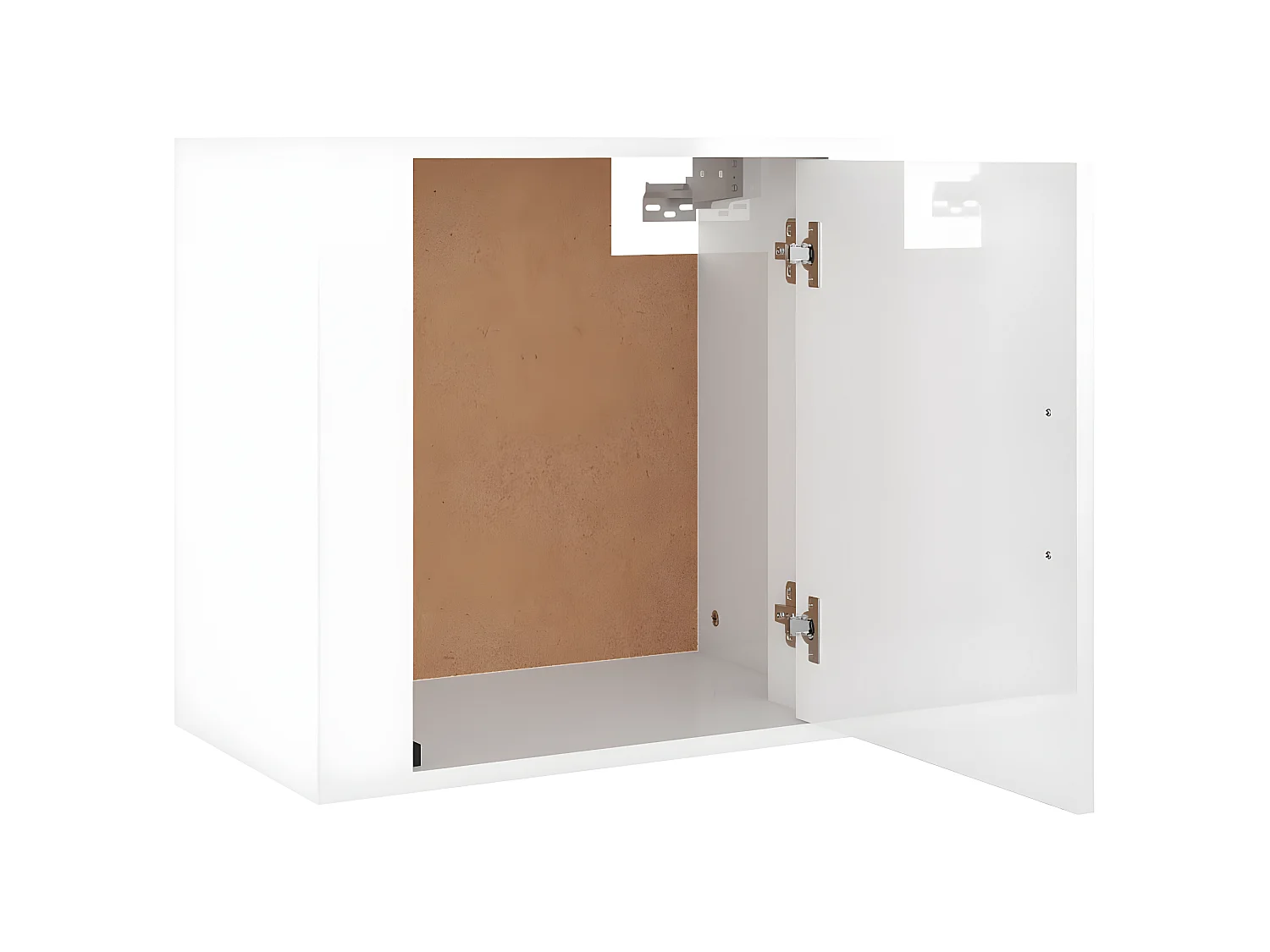 Wand-Nachttisch Nachtschrank Hochglanz-Weiß 50x30x47 cm -RN91545