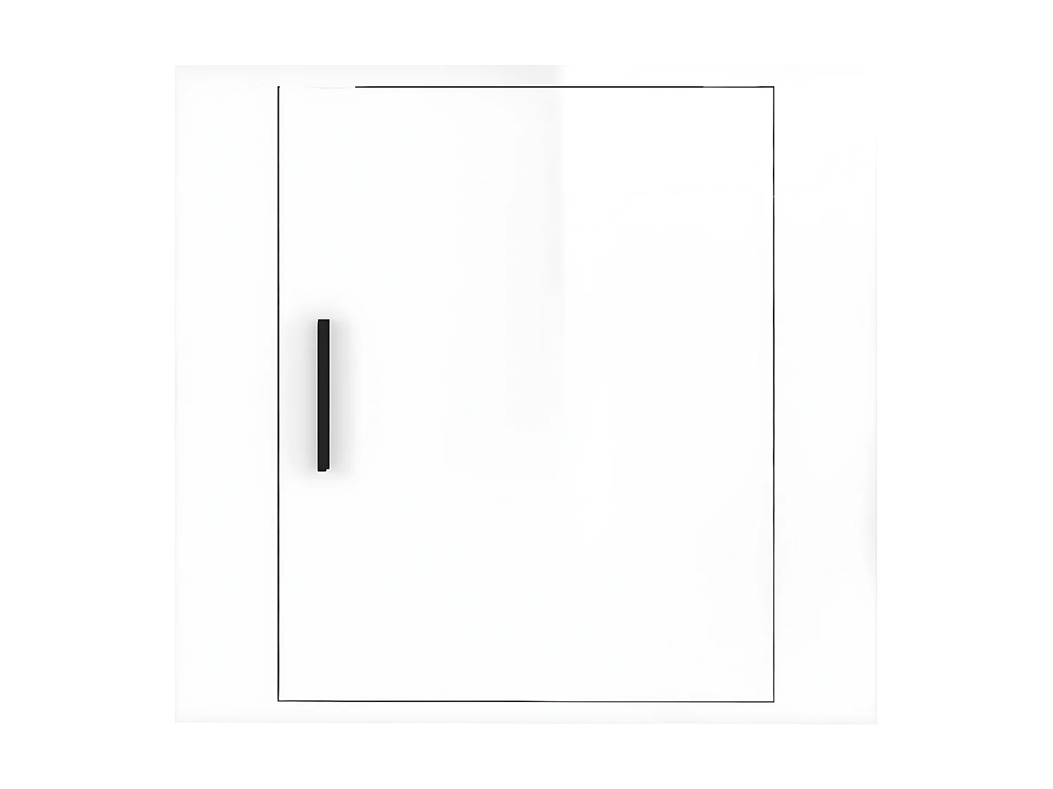 Wand-Nachttisch Nachtschrank Hochglanz-Weiß 50x30x47 cm -RN91545