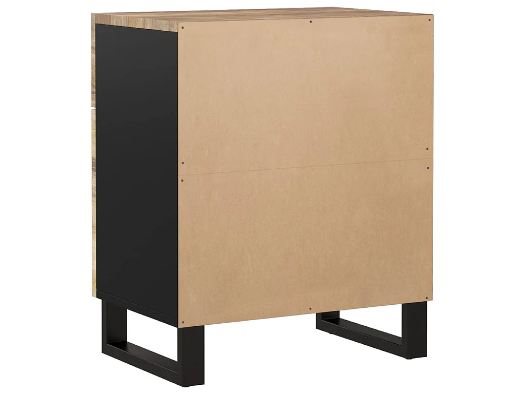 Nachttisch Nachtschrank 50x33x60 cm Massivholz Mango & Holzwerkstoff -RN51687
