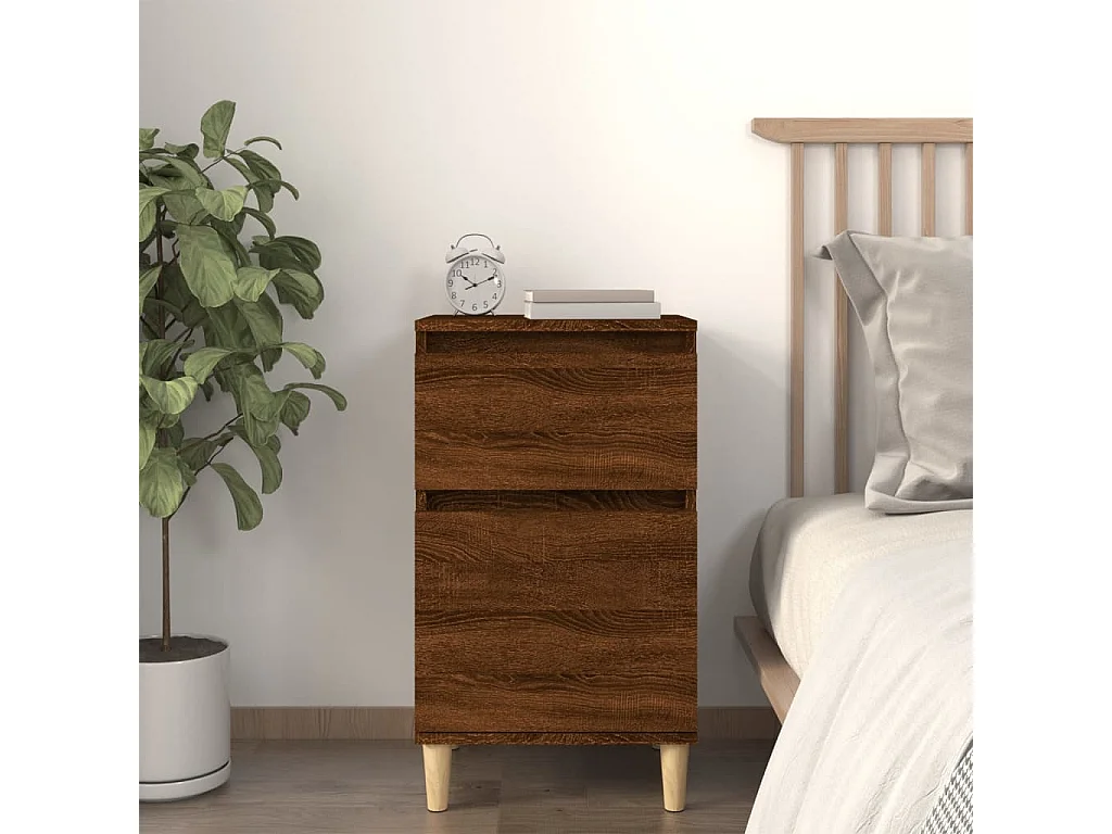 Nachttisch Nachtschrank Braun Eichen-Optik 40x35x70 cm -RN20803