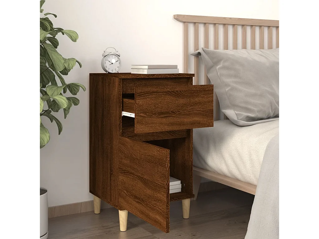 Nachttisch Nachtschrank Braun Eichen-Optik 40x35x70 cm -RN20803