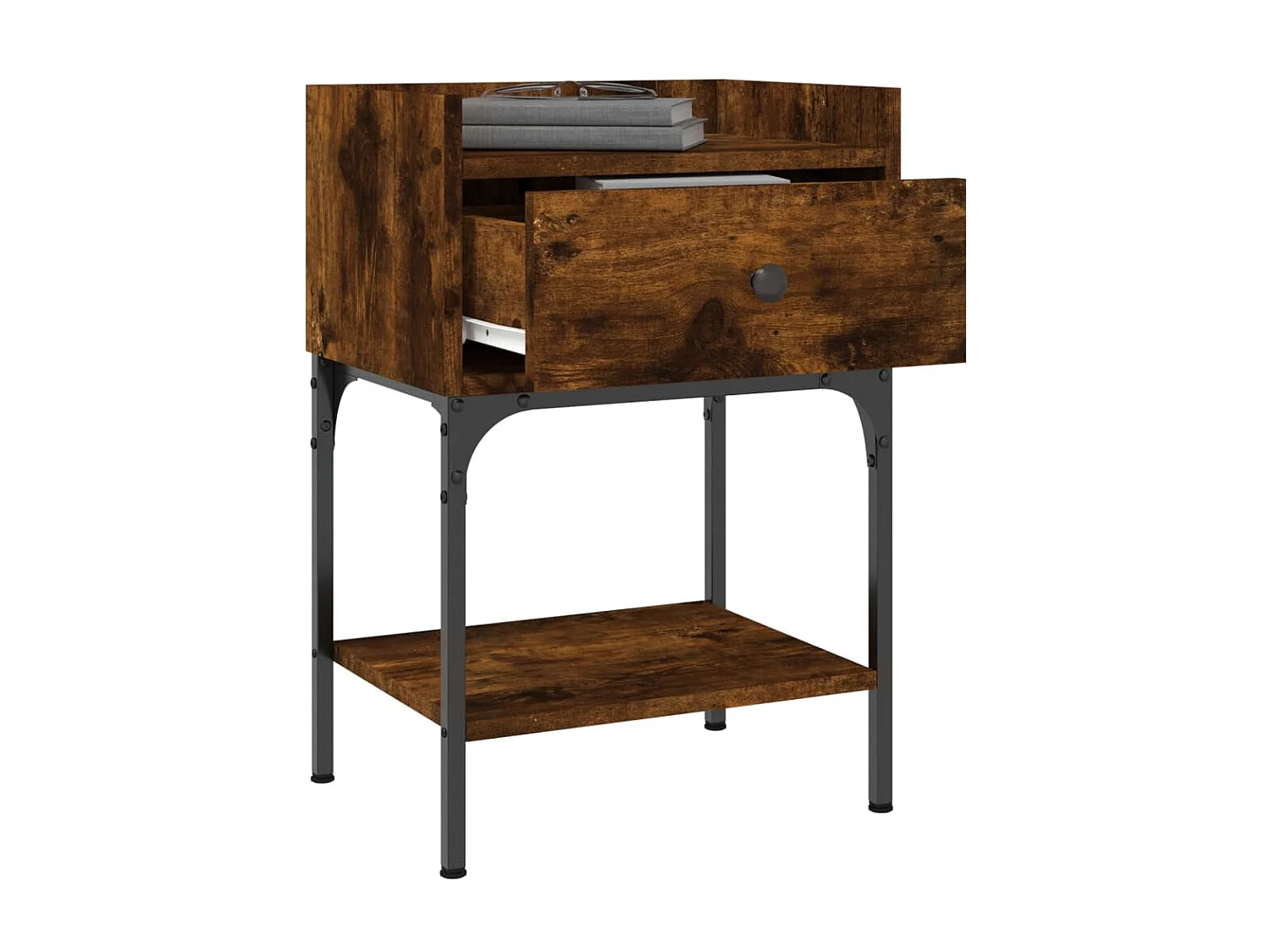 2er-Set Nachttische Nachtschrank Räuchereiche 40,5x31x60 cm Holzwerkstoff -RN56746