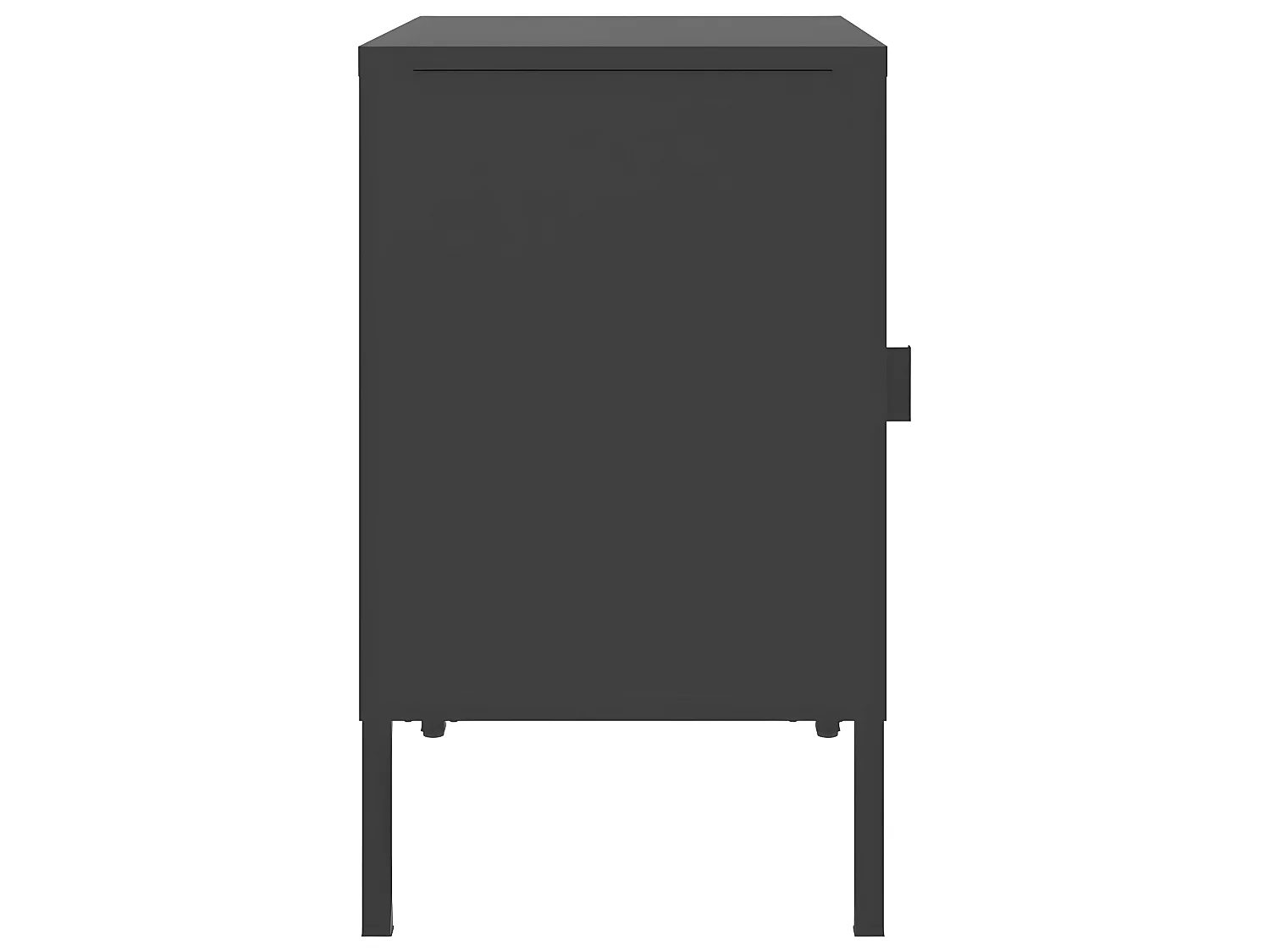 2er-Set Nachttische Nachtschrank Schwarz 50x35x60 cm Glas und Stahl -RN20695