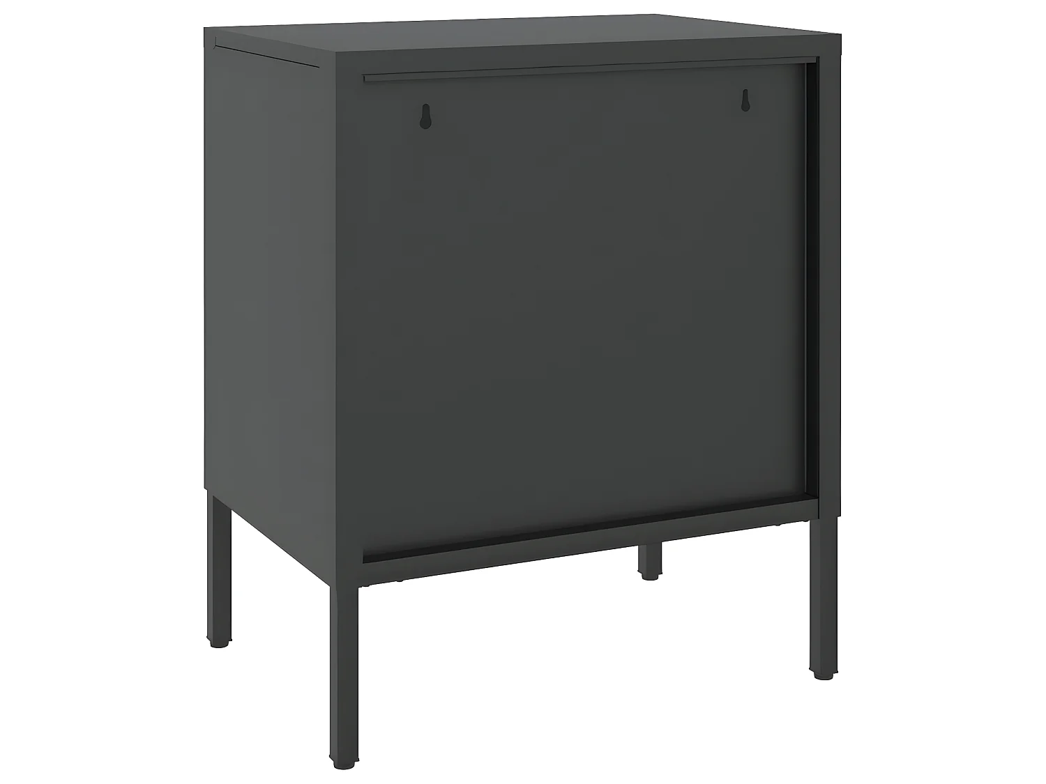 2er-Set Nachttische Nachtschrank Schwarz 50x35x60 cm Glas und Stahl -RN20695