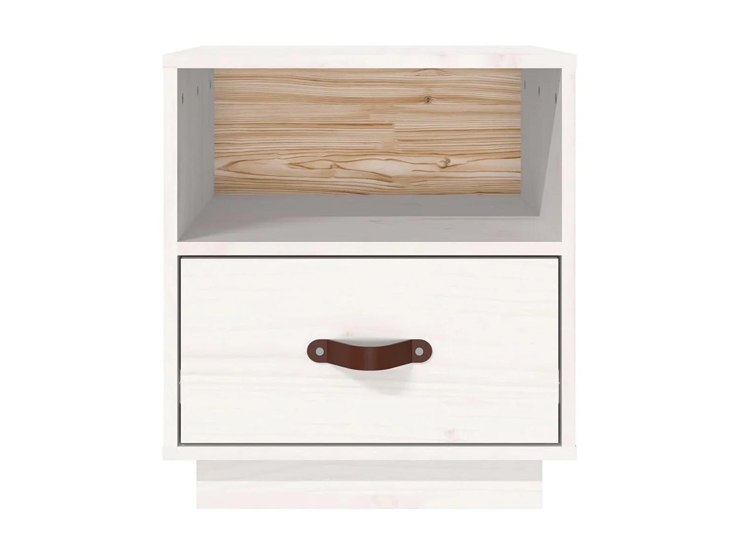 2er-Set Nachttische Nachtschrank Weiß 40x34x45 cm Massivholz Kiefer -RN40938