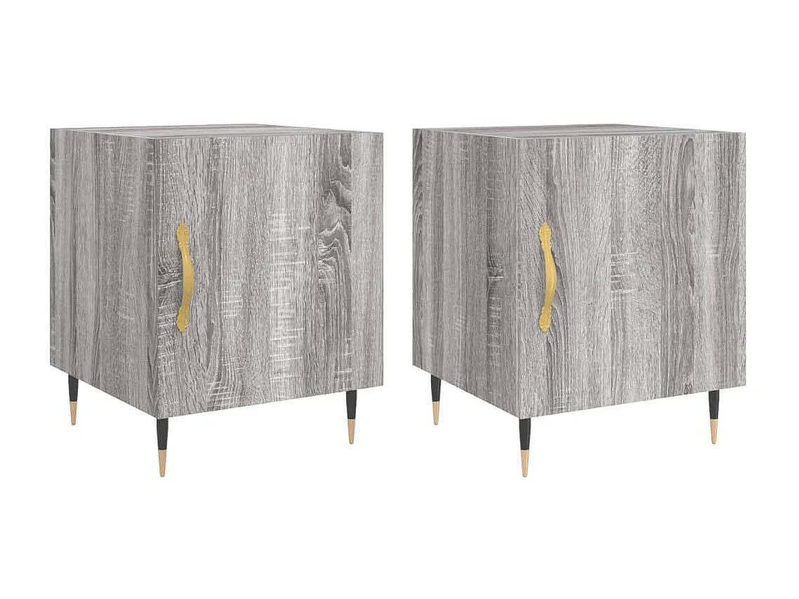 2er-Set Nachttische Nachtschrank Grau Sonoma 40x40x50 cm Holzwerkstoff -RN51862