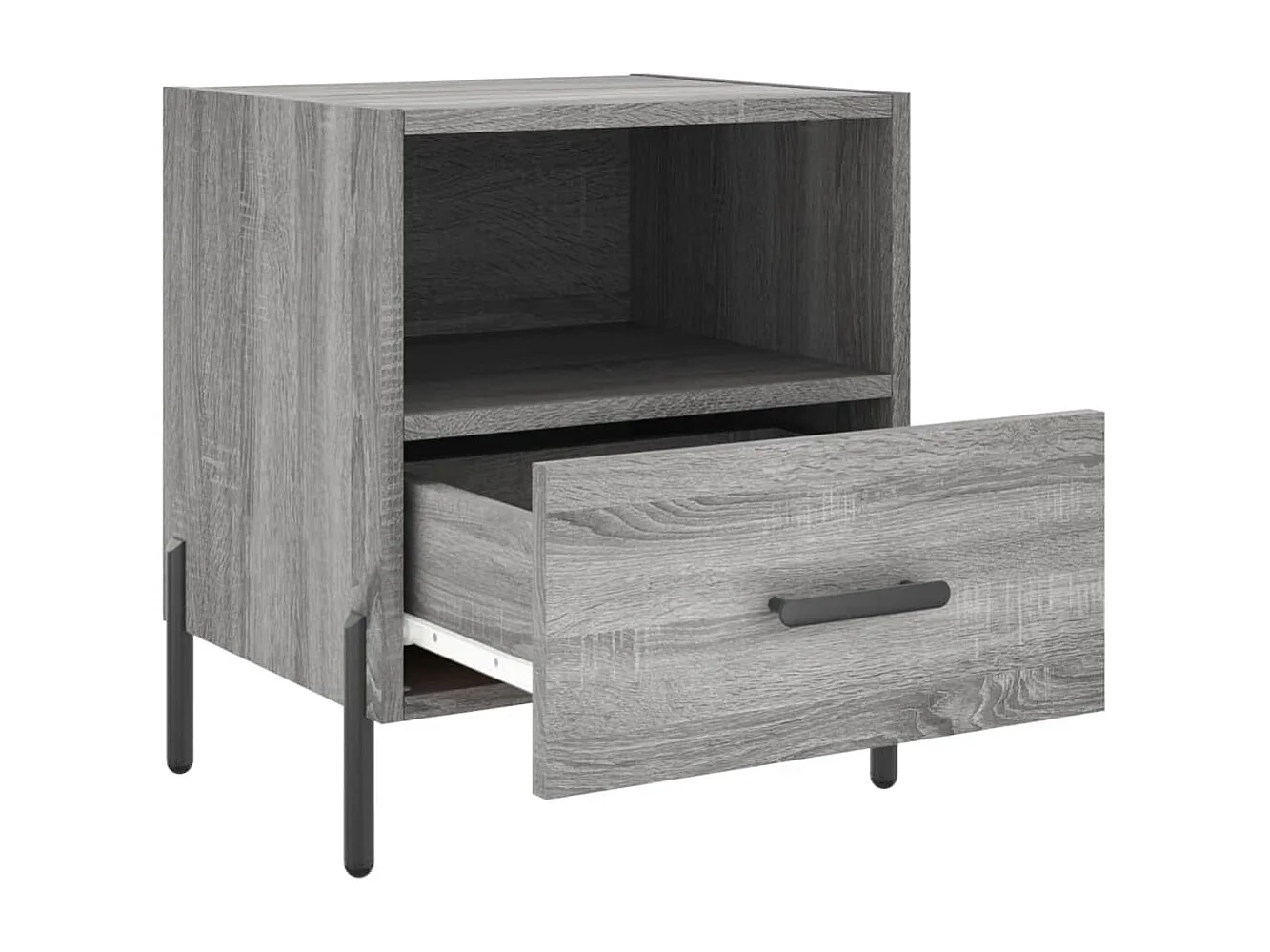 2er-Set Nachttische Nachtschrank Grau Sonoma 40x35x47,5 cm Holzwerkstoff -RN49201
