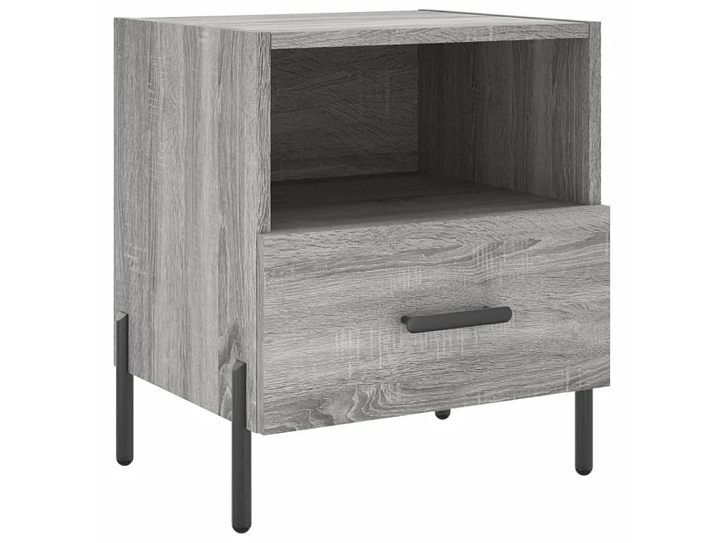 2er-Set Nachttische Nachtschrank Grau Sonoma 40x35x47,5 cm Holzwerkstoff -RN49201