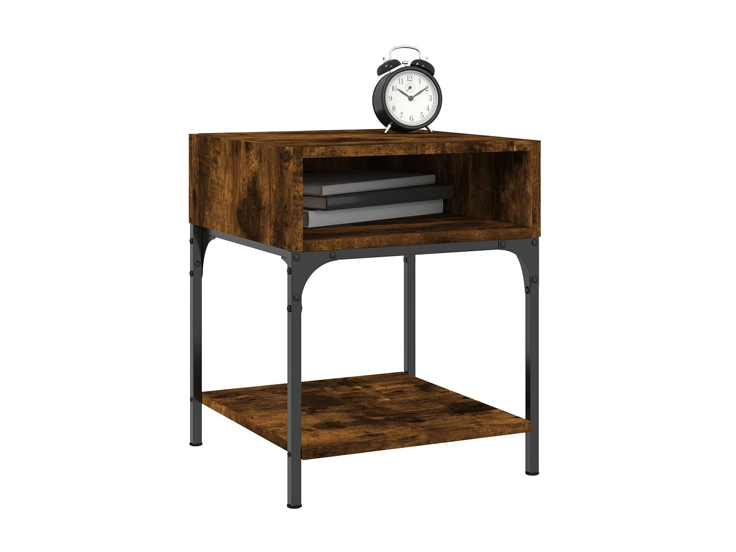 Nachttisch Nachtschrank Räuchereiche 40x41x50 cm Holzwerkstoff -RN58399