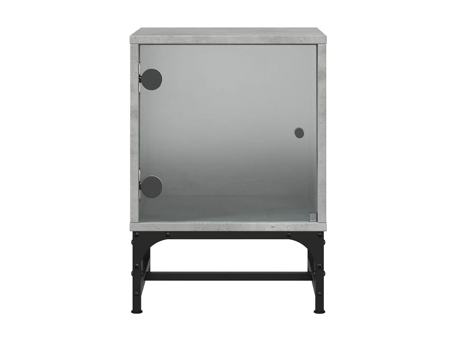 2er-Set Nachttische Nachtschrank mit Glastüren Betongrau 35x37x50 cm -RN63946