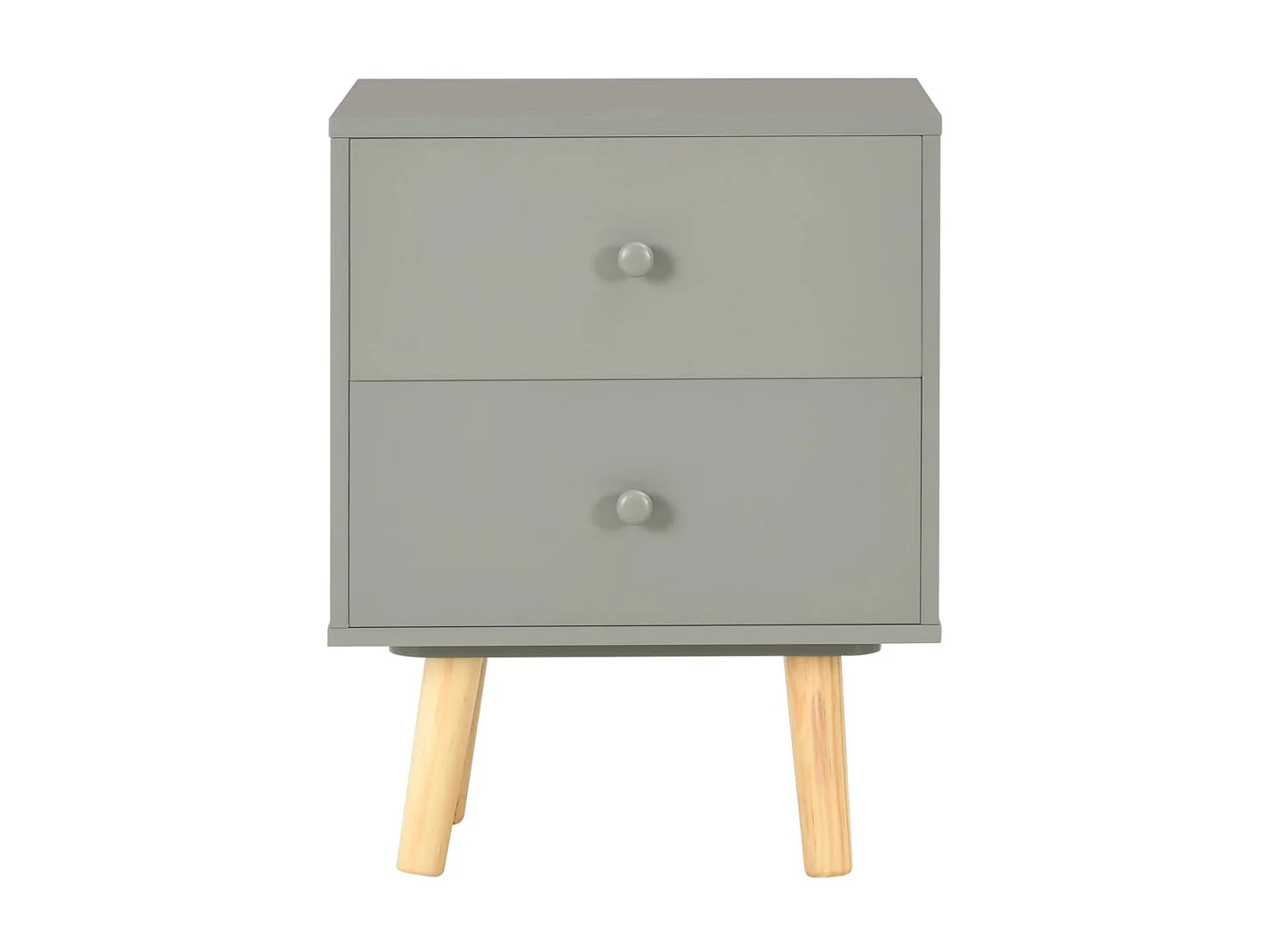 2er-Set Nachttische Nachtschrank Grau 40 x 30 x 50 cm Kiefer Massivholz -RN52756