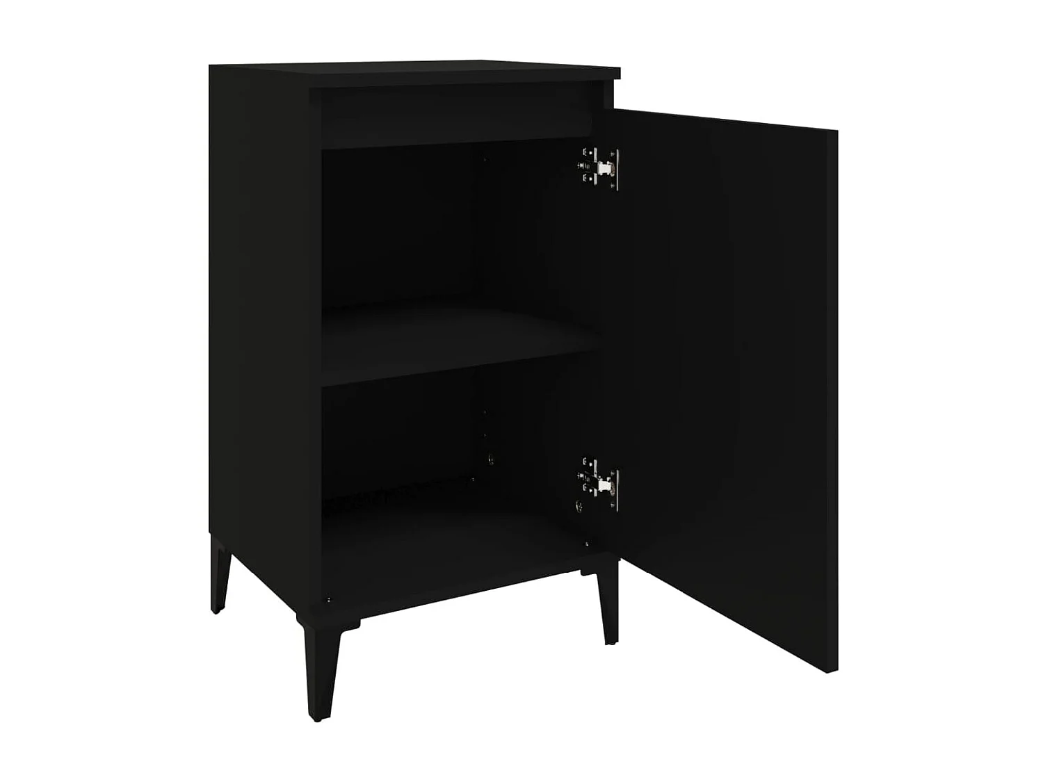 2er-Set Nachttische Nachtschrank Schwarz 40x35x70 cm Holzwerkstoff -RN95746